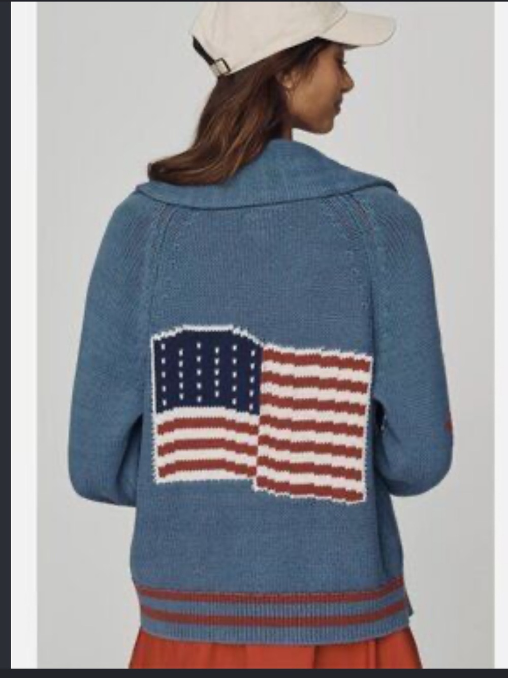 Anthropologie American Flag Shawl Cardigan
